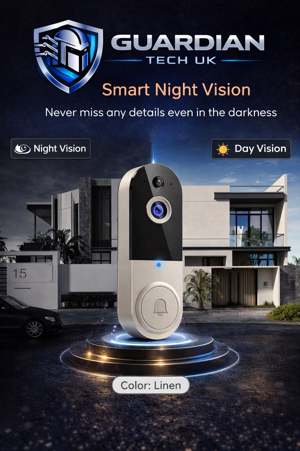 Smart Wireless Doorbell Camera With Night Vision